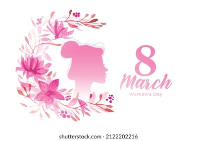 womens day watercolor greeting flower design