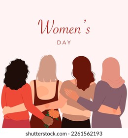 Women's Day. Women. March 8. Support for women. Vector graphics