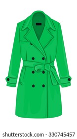 Women's demi-season double-breasted coat with a belt
