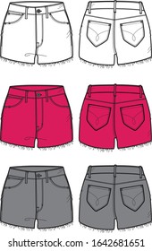 Women's Denim Short Fashion Templates