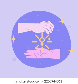 Women's Determination: A Flat Vector Illustration of a Woman Facing Challenges on International Women's Day