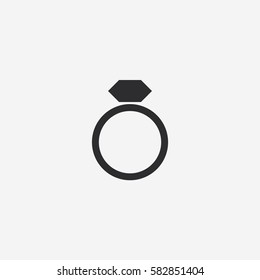 Women's diamond ring. Vector icon