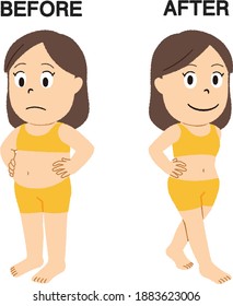 La dieta de las mujeres antes y después.