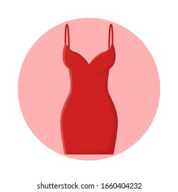 Womens Dress Fashion Clothing. Flat Icon Vector Design