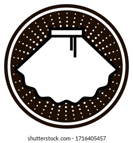 Women's dress. Icon.
Illustrative graphic image, black and white, symbolic, flat.