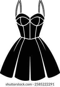 Women's dress icon. Simple illustration of women's dress vector icon for web