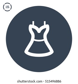Women's dress isolated linear icon for websites and mobile flat design