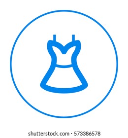 Women's dress isolated linear icon for websites and mobile flat design