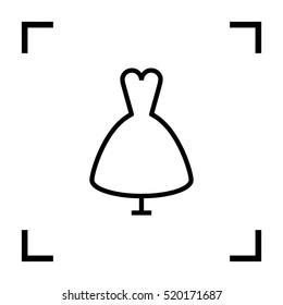 Women's dress isolated single linear icon for websites and mobile minimalistic flat design.