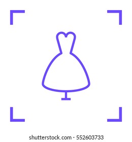Women's dress isolated single linear icon for websites and mobile minimalistic flat design.