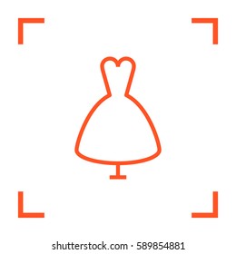 Women's dress isolated single linear icon for websites and mobile minimalistic flat design.
