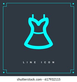 Women's dress line vector icon