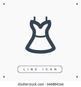 Women's dress line vector icon