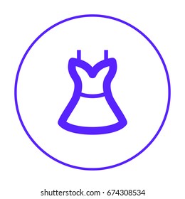 Women's dress line vector icon