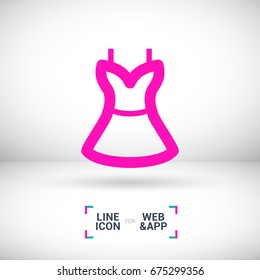 Women's dress line vector icon