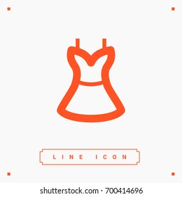 Women's dress line vector icon