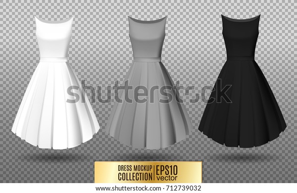 Download Womens Dress Mockup Collection Dress Long Stock Vector ...