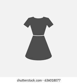 Women's dress, women's wear icon. 