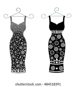 Women's Dresses black and black beautiful vector illustration