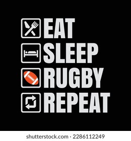 Womens Eat Sleep Rugby Repeat Design funny t-shirt design