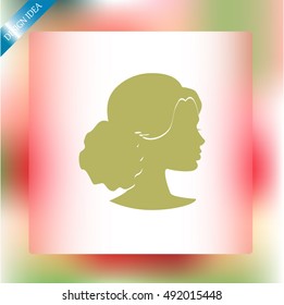 Women's elegant hairstyle. Illustration for beauty salons and hairdressers