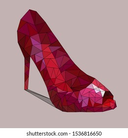 Women's elegant red high heel shoes