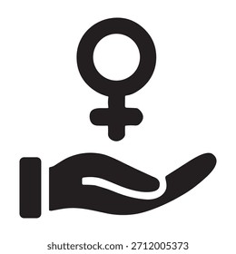 Damen Emanzipation Symbol oder Logo einzeln Zeichen Symbol Vektorgrafik - hochwertige schwarze Stil Vektorsymbole