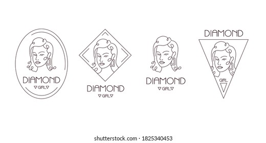 The women's emblem. Glamour, Spa. Simple outline illustrations.