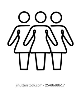 Women's Empowerment Icon – Group of Women Figures, Representing Gender Equality and Social Inclusion