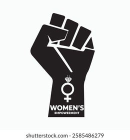 Women's empowerment Silhouette icon vector illustration.