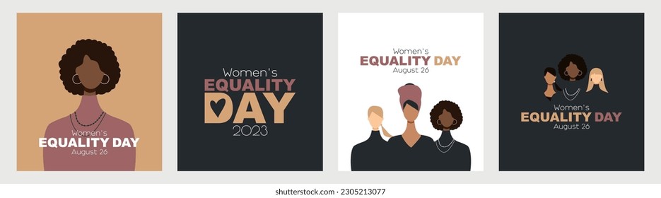 Women's Equality Day 2023 card set. - Shutterstock ID 2305213077