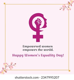 Women's Equality Day, 26th August. Abstract Floral Vector Template