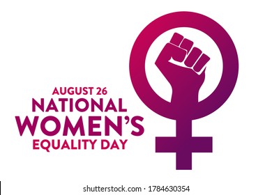 Women's Equality Day. August 26. Holiday concept. Template for background, banner, card, poster with text inscription. Vector EPS10 illustration