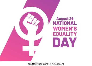 Women's Equality Day. August 26. Holiday concept. Template for background, banner, card, poster with text inscription. Vector EPS10 illustration