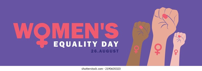 Women's Equality Day. August 26. Template for background, banner, card, poster