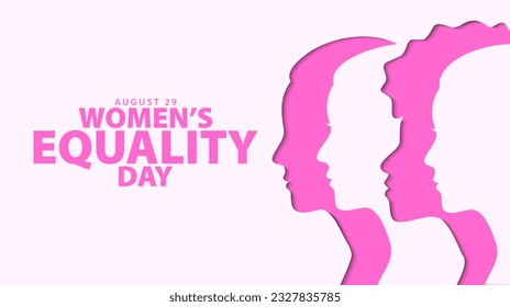 Día de la igualdad de la mujer, 26 de agosto. Diseño de corte de papel para la igualdad de la mujer. Tarjeta de saludo, cartel, afiche, fondo. Ilustración del vector