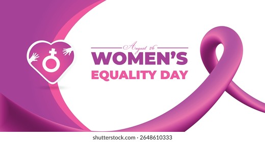 Día de la Igualdad de la Mujer. 26 de agosto. Concepto de Festiva. Plantilla de fondo, Anuncio, tarjeta, cartel con inscripción de texto. Vector EPS10 ilustración.