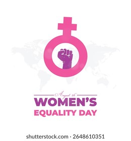 Día de la Igualdad de la Mujer. 26 de agosto. Concepto de Festiva. Plantilla de fondo, Anuncio, tarjeta, cartel con inscripción de texto. Vector EPS10 ilustración.