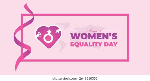 Día de la Igualdad de la Mujer. 26 de agosto. Concepto de Festiva. Plantilla de fondo, Anuncio, tarjeta, cartel con inscripción de texto. Vector EPS10 ilustración.