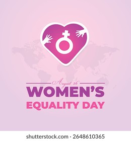Día de la Igualdad de la Mujer. 26 de agosto. Concepto de Festiva. Plantilla de fondo, Anuncio, tarjeta, cartel con inscripción de texto. Vector EPS10 ilustración.
