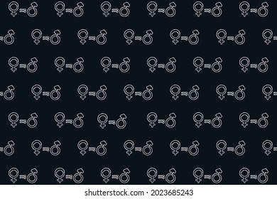 Womens Equality Day background. Seamless pattern with female and male signs. Vector template for your design