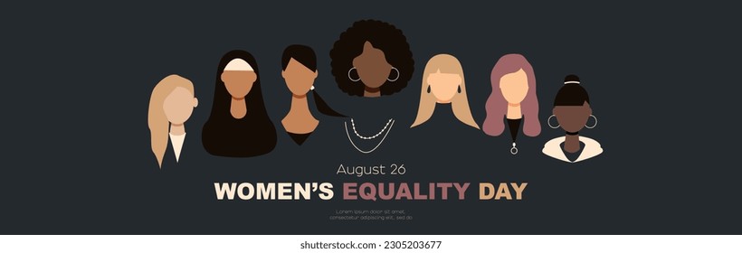 Cartel del Día de la Igualdad de la Mujer. 26 de agosto.