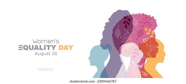 Women's Equality Day banner. August 26. - Shutterstock ID 2309646787