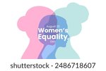 Women's Equality Day banner design with woman silhouette. Vector illustration