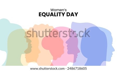 Women's Equality Day banner design with woman silhouette. Vector illustration