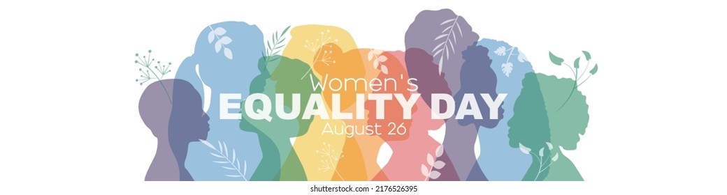 Women's Equality Day banner. Flat vector illustration. - Shutterstock ID 2176526395