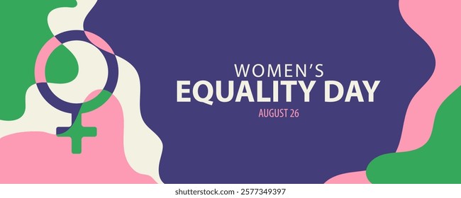 Women's Equality Day banner, modern vector illustration