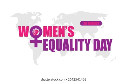 Women's Equality Day banner, social media post, poster design. 26th August Women equality day celebration banner with women of different cultures. The day recalls, granting women the right to vote.