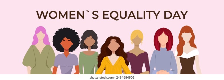 Women`s Equality Day banner. Vector illustration