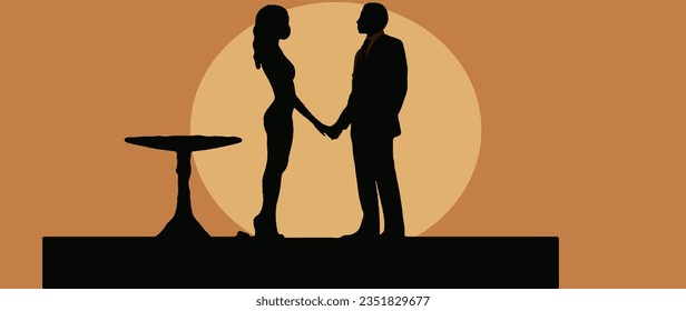 Women's equality Day Banner. Womens equality. Woman and man shaking hands vector. #EmbraceEquality